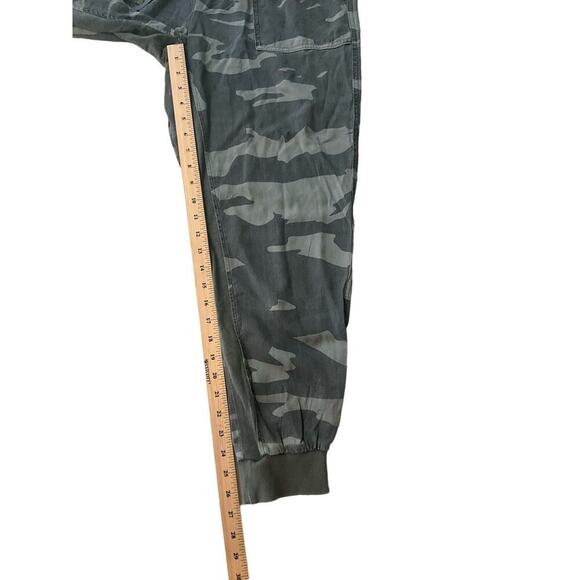 Splendid Jogger Pant Women's L Green Camouflage Drawstring Slash Pockets Hi-Rise - Picture 6 of 7
